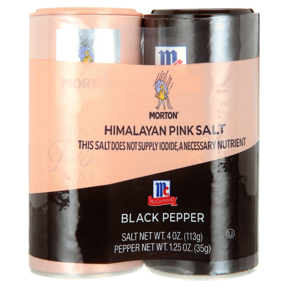 Morton Himalayan Pink Salt and McCormick Black Pepper Combo Pack