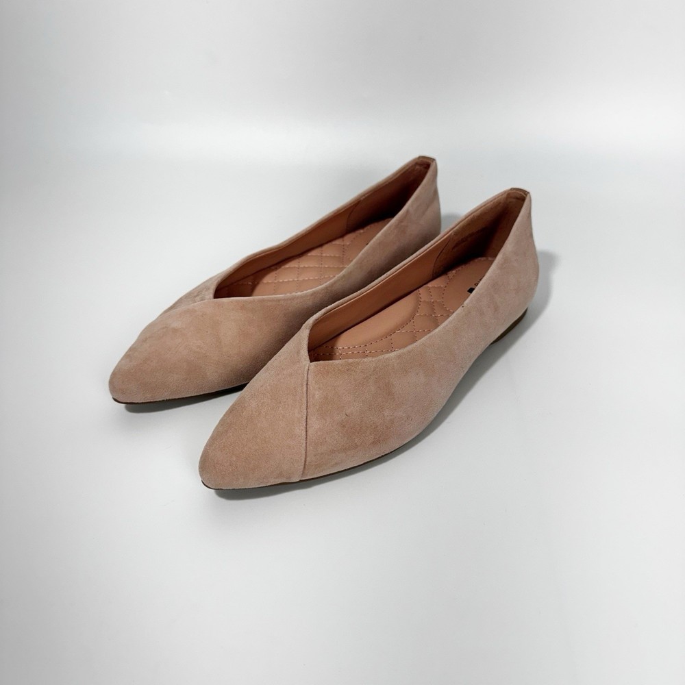 Birdies Women's The Goldfinch Suede Ballet Flats Size 7 Blush Pink