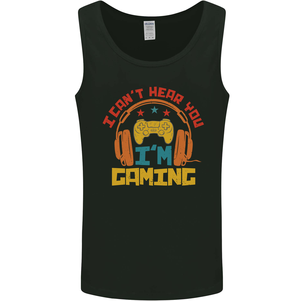 I Cant Hear You Im Gaming Funny Gaming Mens Vest Tank Top