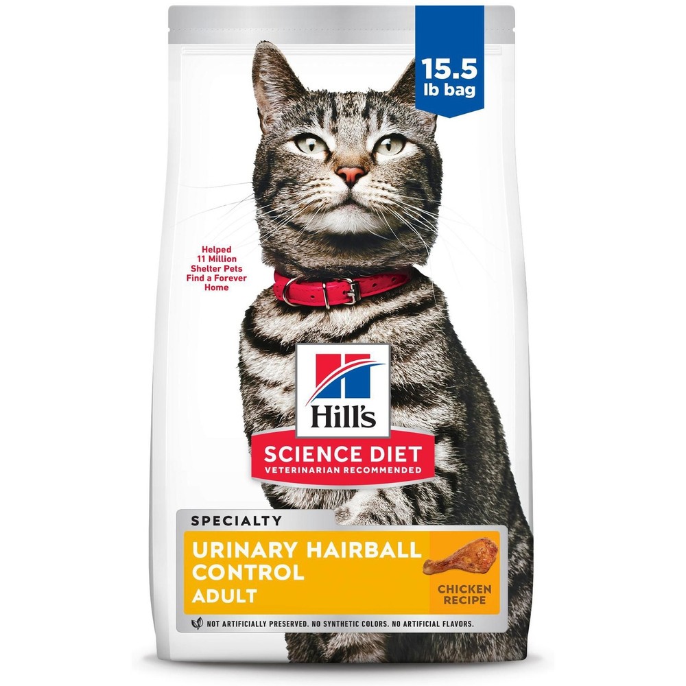 Adult Urinary & Hairball Control Chicken Recipe Dry Cat Food, 15.5-lb bag