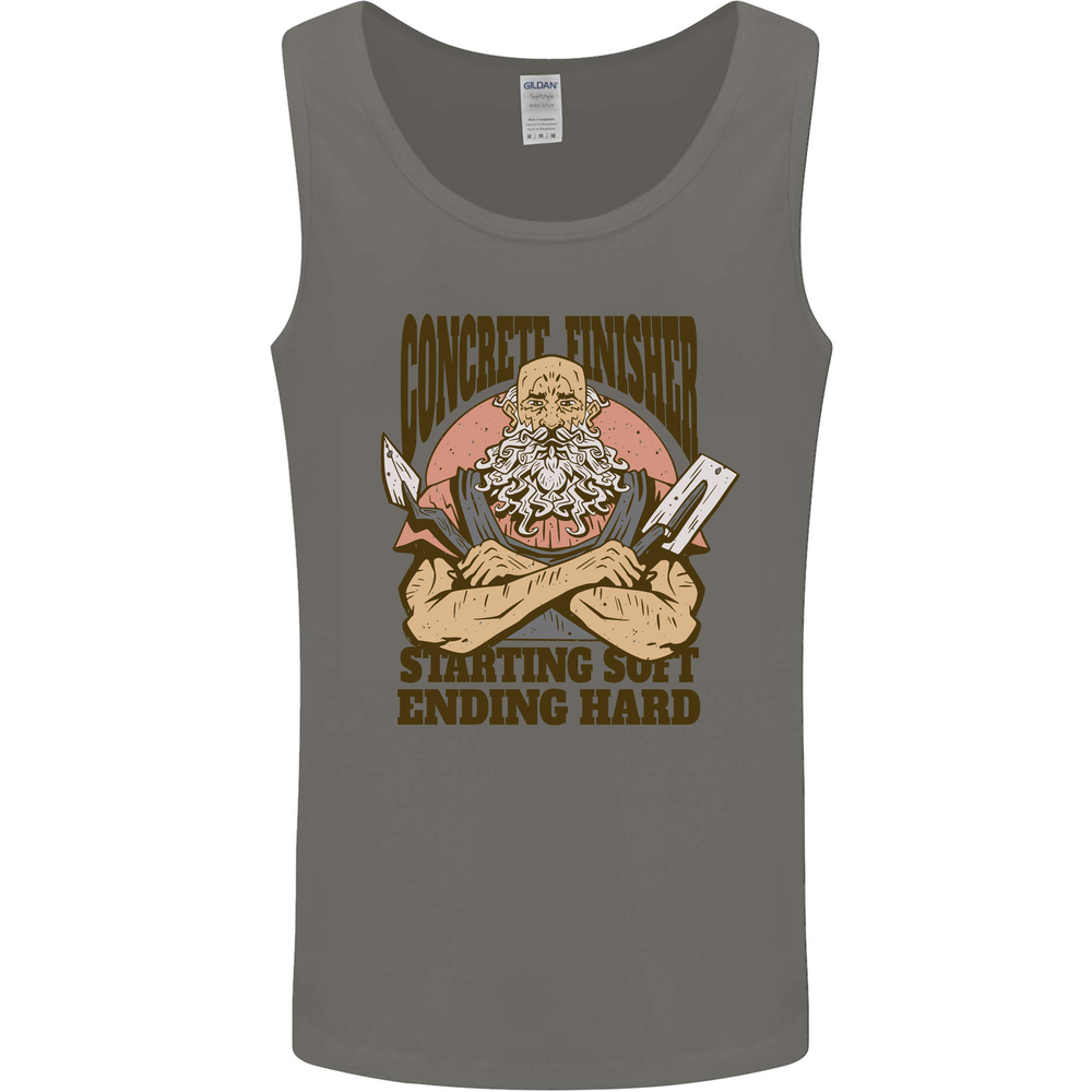 Funny Concrete Finisher Builder Construction Mens Vest Tank Top