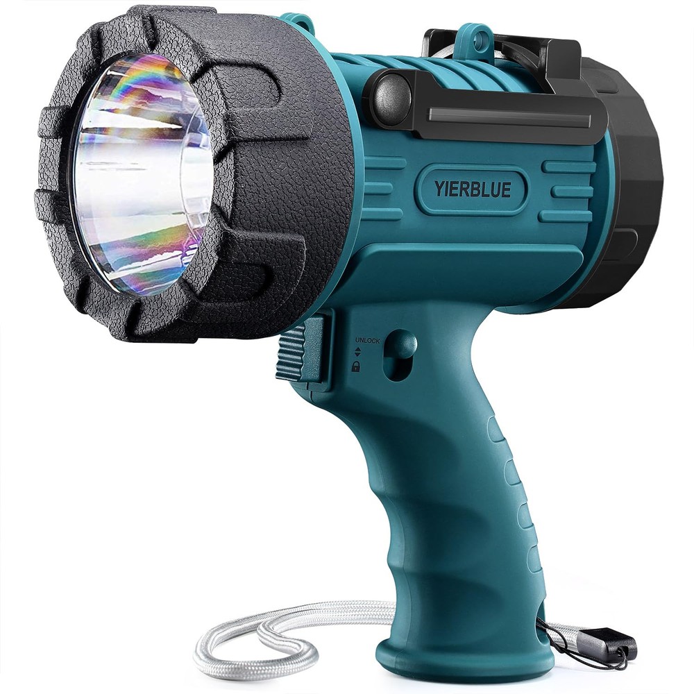 200000 Lumen Rechargeable IP67 Waterproof LED Spotlight Flashlight 24H Runtime