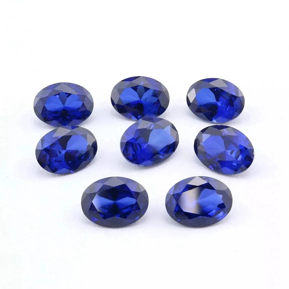 8x6 MM (15 Pcs) Natural Blue Sapphire Oval Cut Certified Loose Gemstone Lot