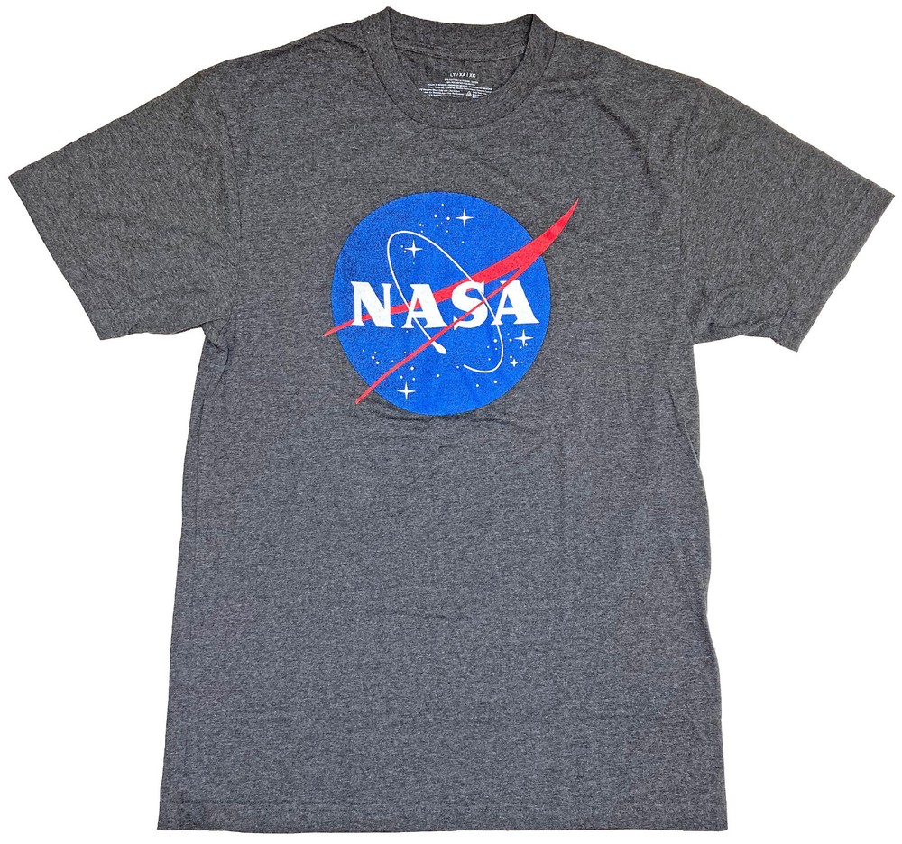 NASA Distressed Logo Men's Charcoal Heather Big & Tall T-Shirt New