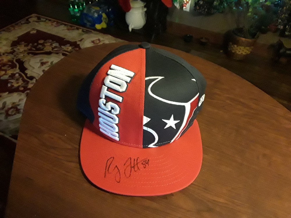 New Era Houston Texans Cap Signed by Ryan Griffin @ Greenbrier Hotel Jets & Bucs