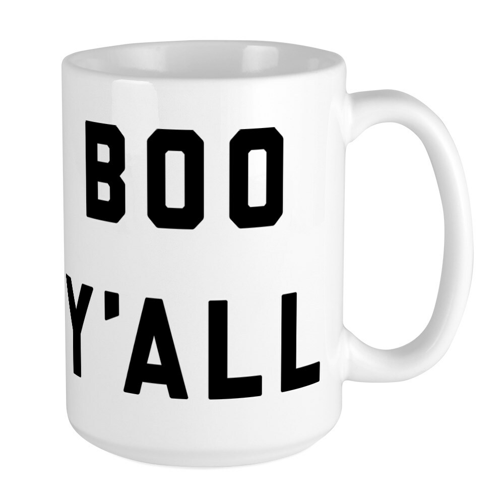 CafePress Boo Y'all Mugs Coffee Mug, Large 15 oz. White Coffee Cup (84718690)