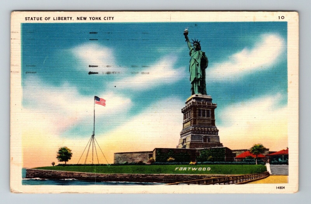 Vintage Postcard of Statue of Liberty on Bedloe's Island New York