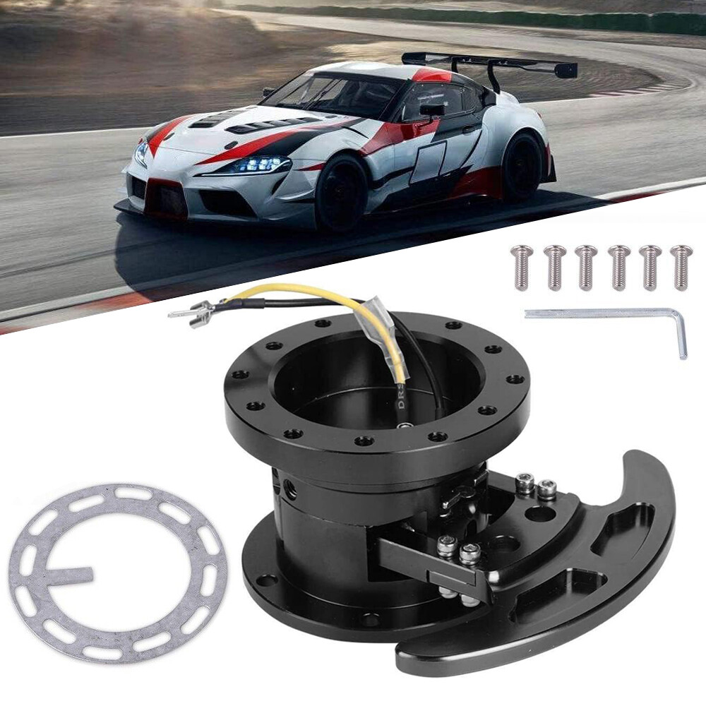 New Black Flip Up Tilt CAR Quick Release System Steering Wheel Hub Boss Kit