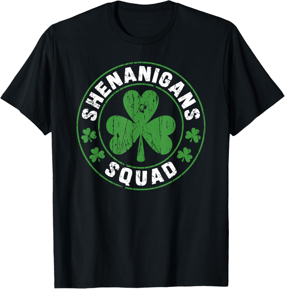 Shenanigans Squad Shamrocks Irish Funny St Patricks Day T Shirt
