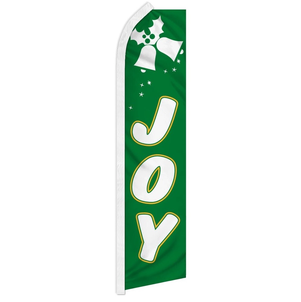 Joy Advertising Swooper Feather Flutter Flag Xmas Christmas Holiday BELLS
