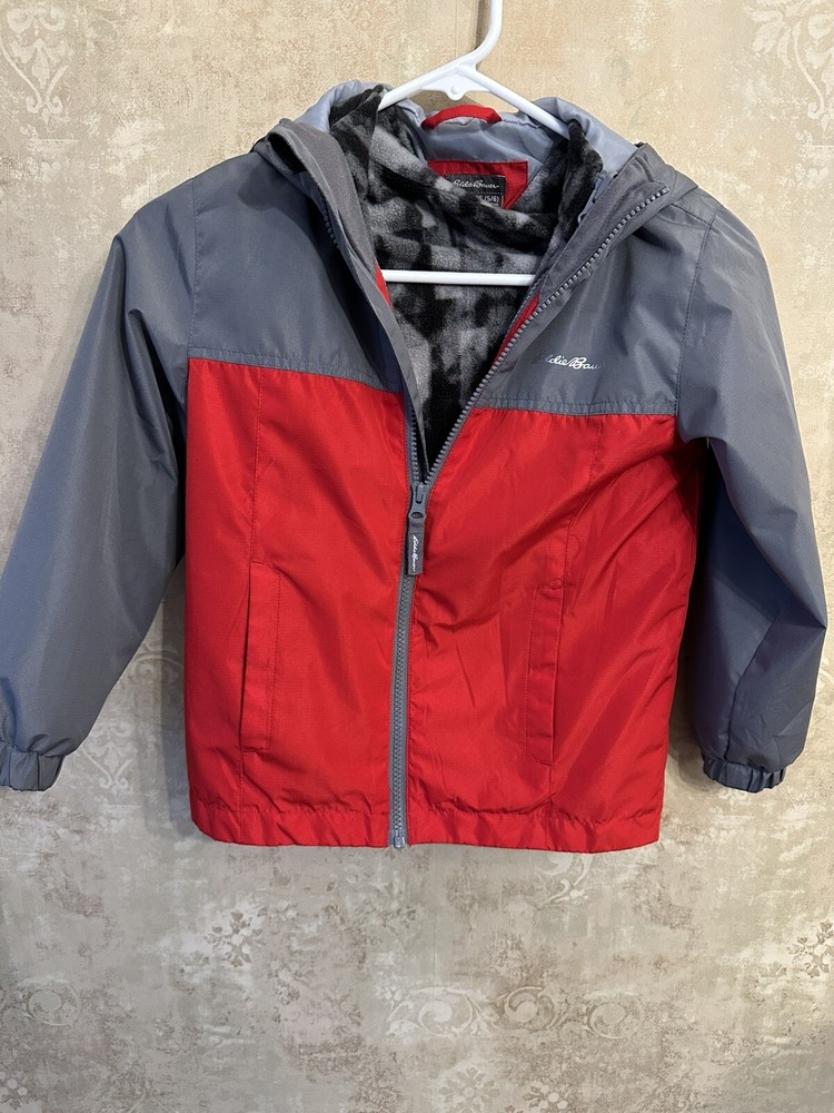 Boys Eddie Bauer Jacket 5/6 With Zip Liner