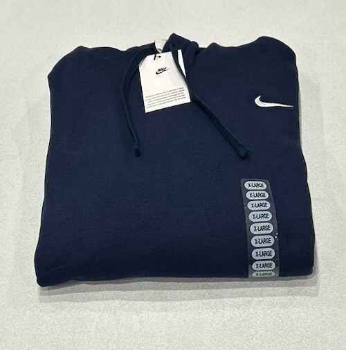 Nike Men's Kangaroo Pocket Fleece Pullover Hoodie, Blue, Size XL