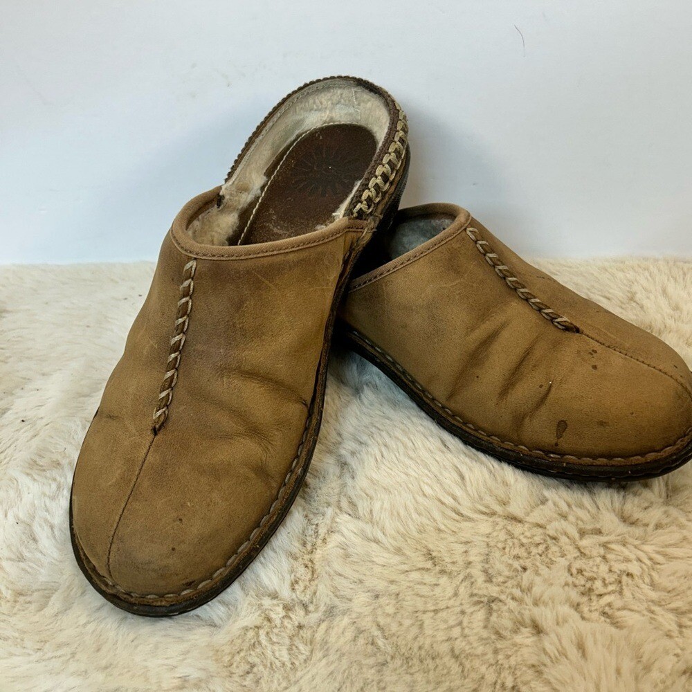 UGG Tan Slip-On Loafers with Suede Finish
