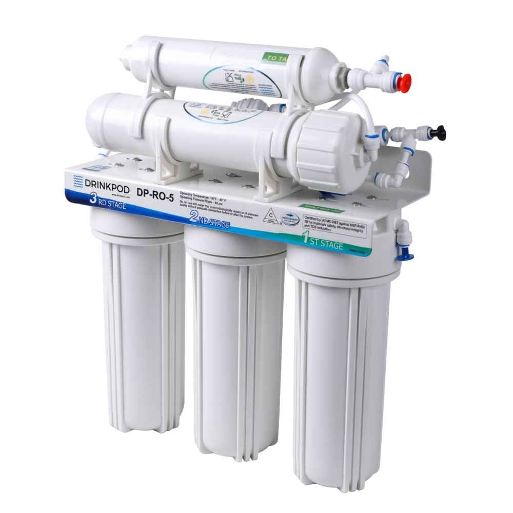 Drinkpod 5 Stage Under Sink Reverse Osmosis System with White