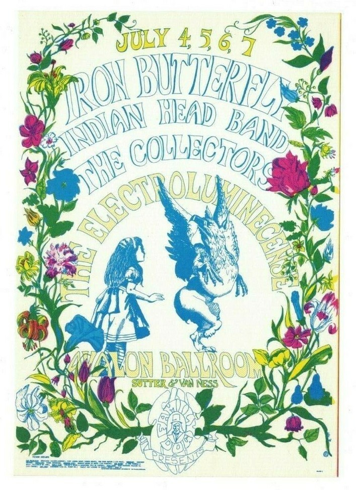 IRON BUTTERFLY INDIAN HEAD 1968 AVALON BALLROOM FAMILY DOG POSTCARD FD-126 NM B6