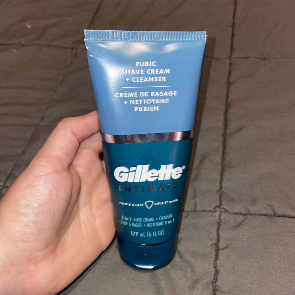 Gillette Intimate 2 in 1 Pubic Shave Cream + Cleanser, Gentle Formula 6 Oz NEW