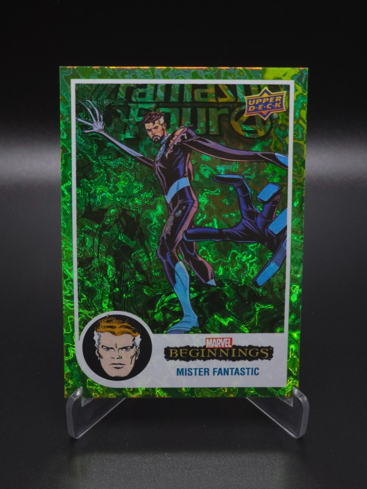 Mister Fantastic 2022 UD Marvel Beginnings #4 Green Rainbow Mirror World #15/61