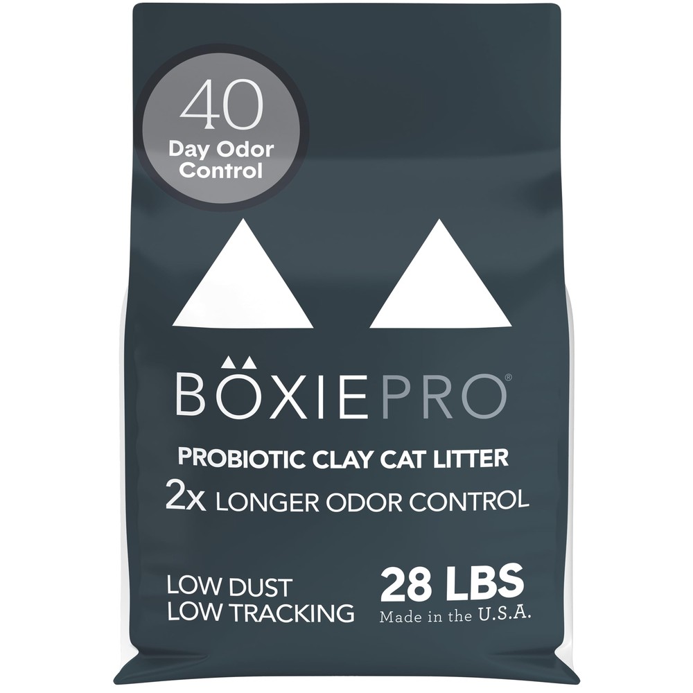 Probiotic 40 Day Natural Odor Control Cat Litter, 28lb Clumping Clay Kitty Litte