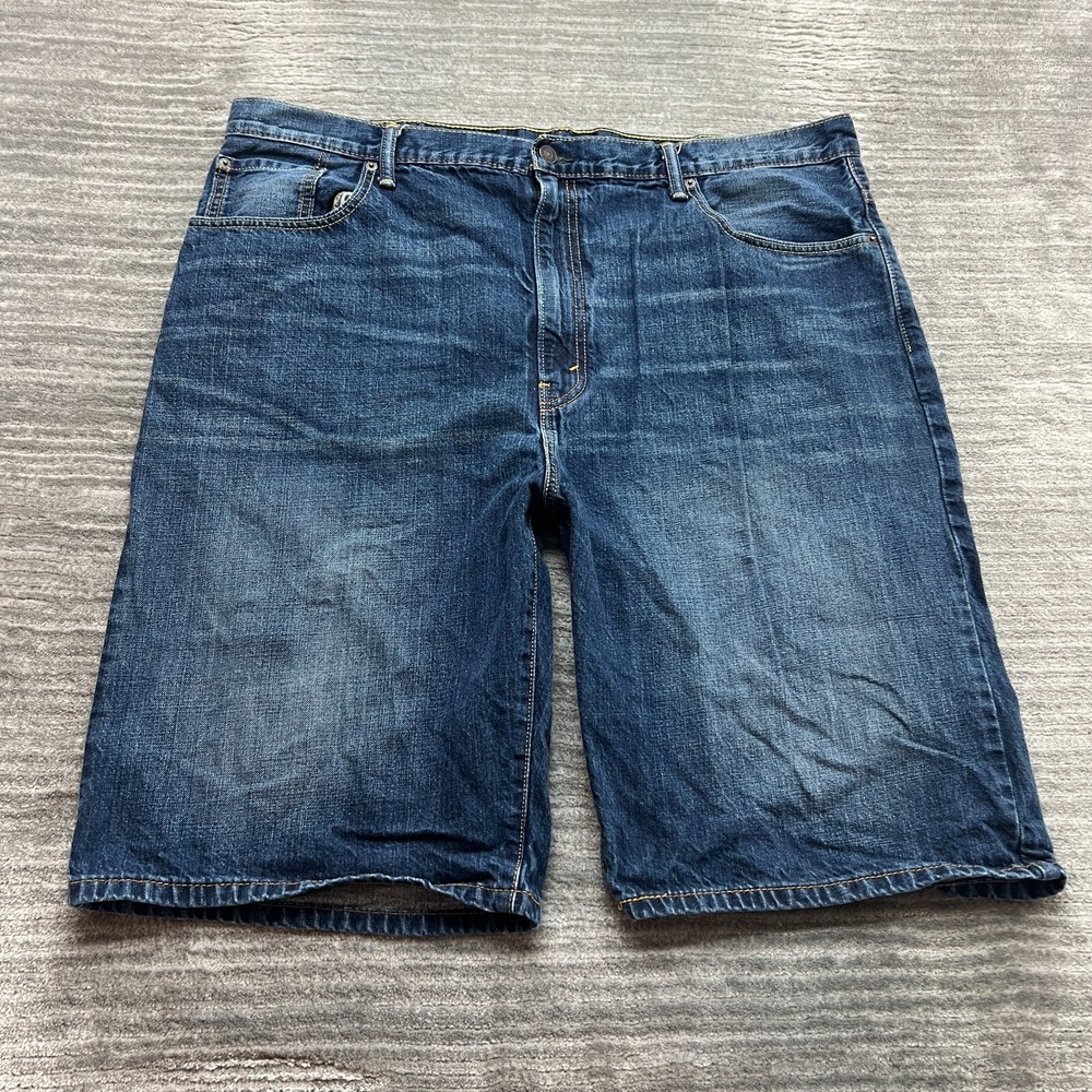 Levi's 569 Jean Shorts Size W42 Mens Medium Wash Mid Rise Strauss Blue Denim