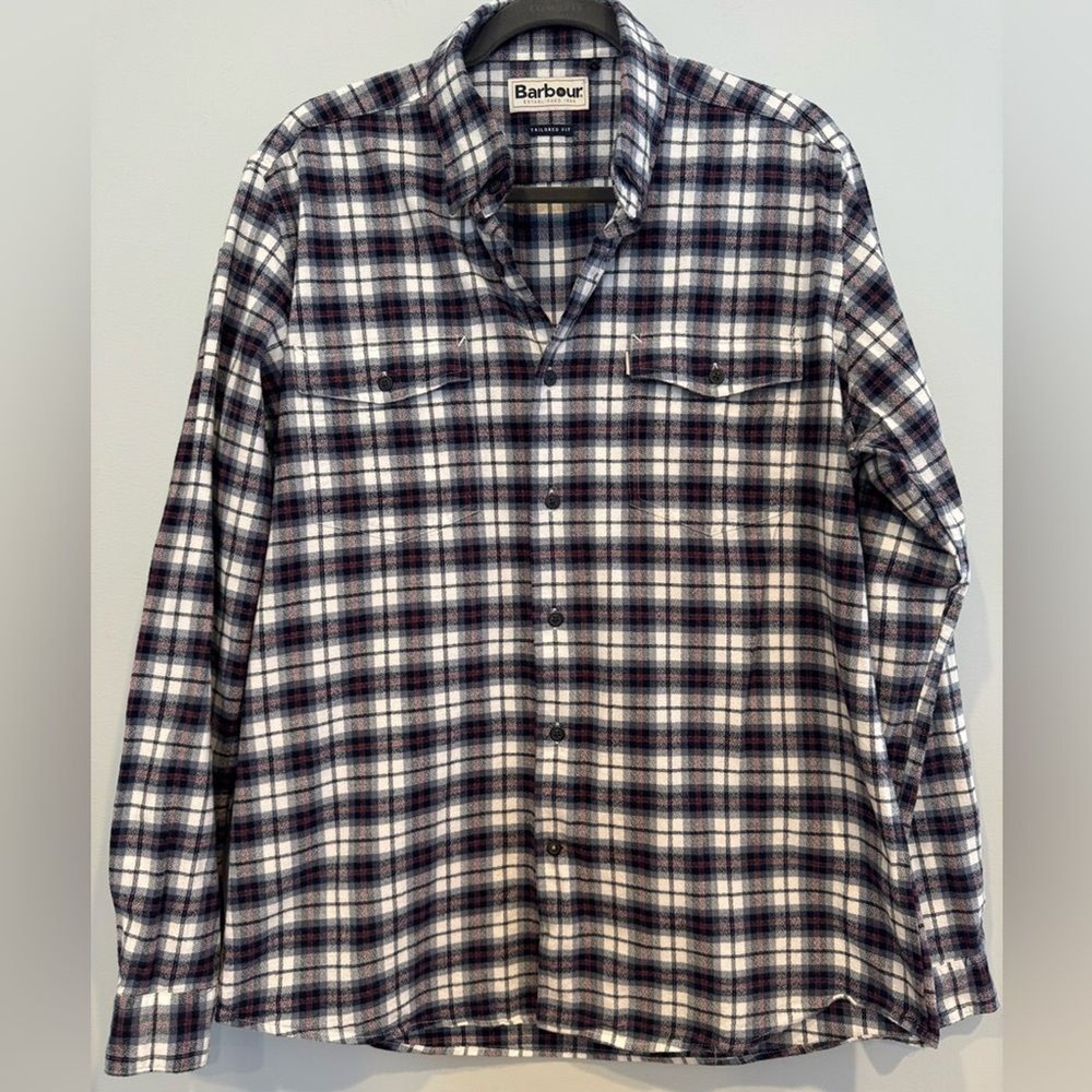 Barbour Tailored Fit Flannel Shirt Size M