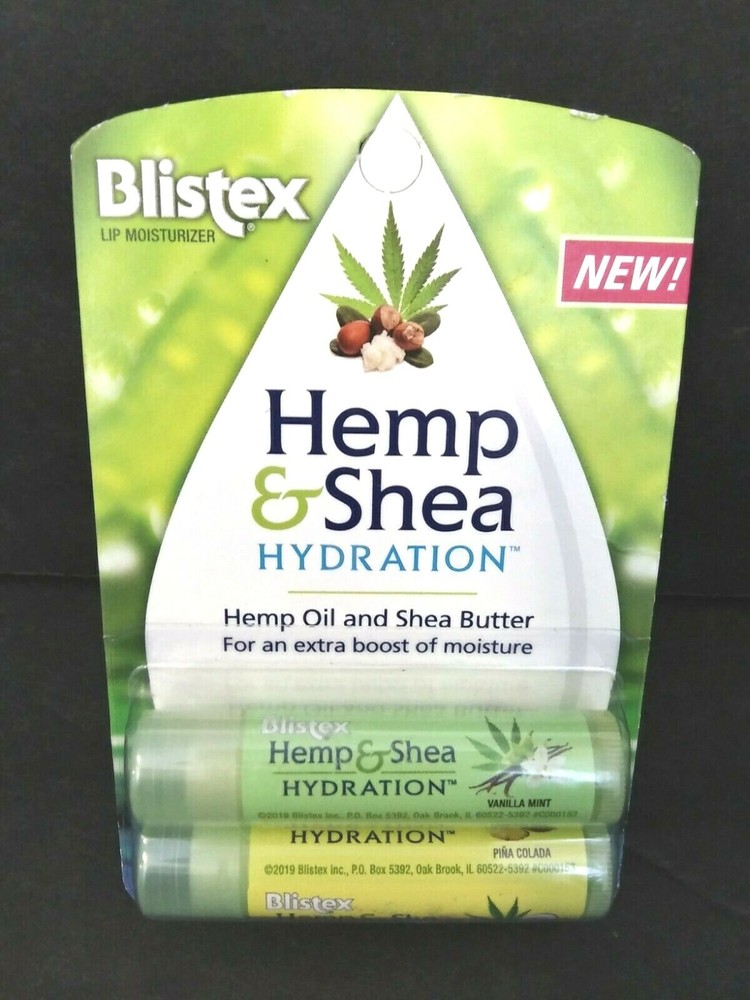Blistex Hemp & Shea Lip Balm Hydration Vanilla Mint Pina Colada