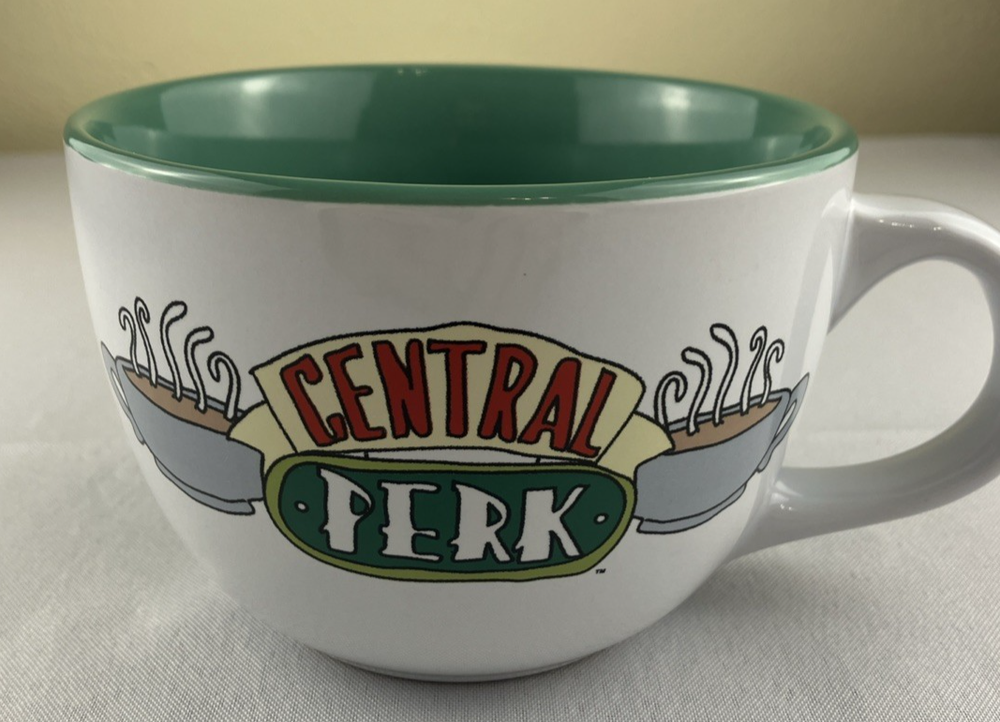 FRIENDS Central Perk Coffee Soup Mug Cup White Oversized Ceramic 24 Oz