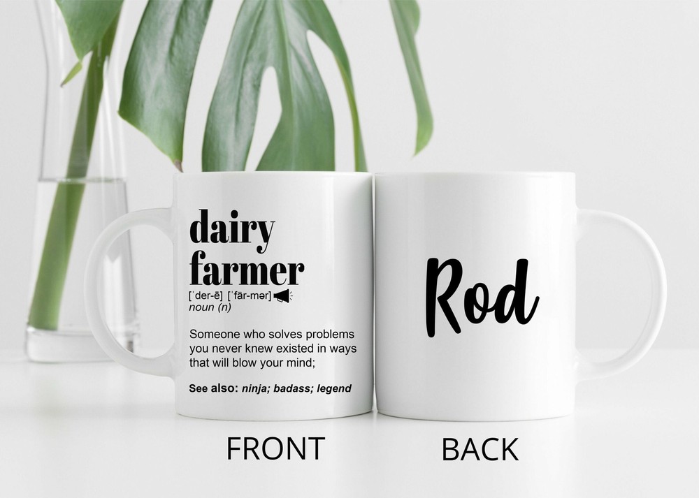 Funny Dairy Farmer Gift Mug L Personalized Coffee Cup For Men & Women L For