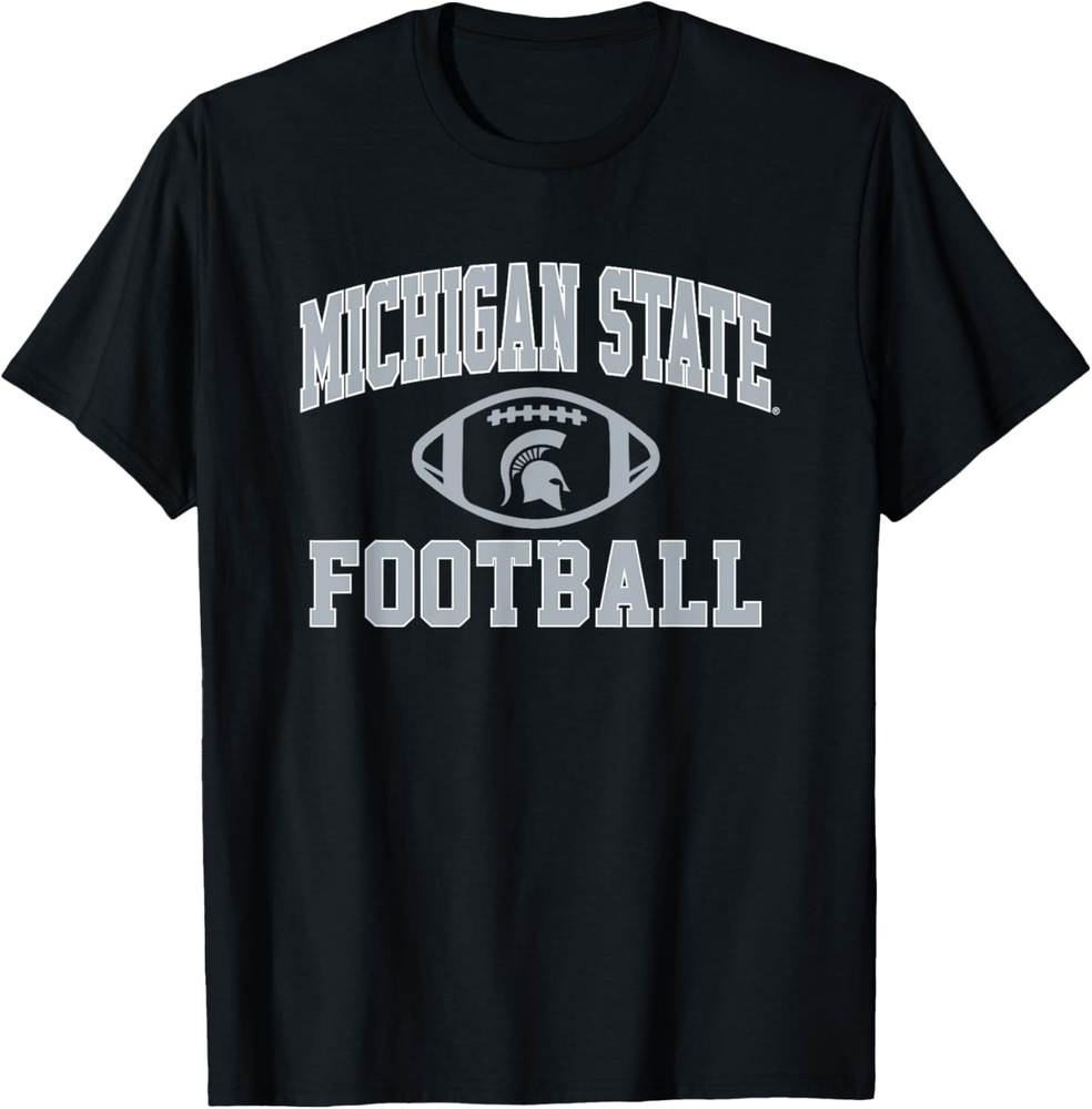 Michigan State Spartans Arch Football Logo T-Shirt