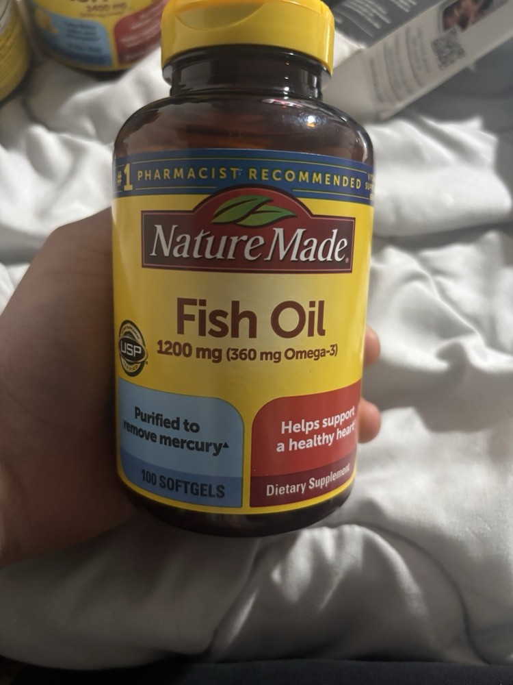 Nature Made Fish Oil 1200mg with 360mg Omega-3 Softgels Exp 2027 Sealed Fresh