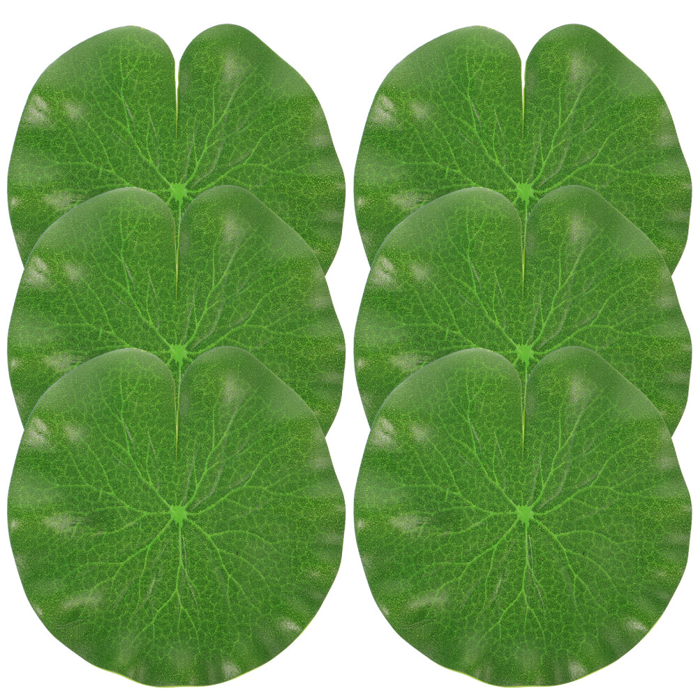 6 Pcs Fish Tank Artificial Plant Water Decoration Lotus Leaves
