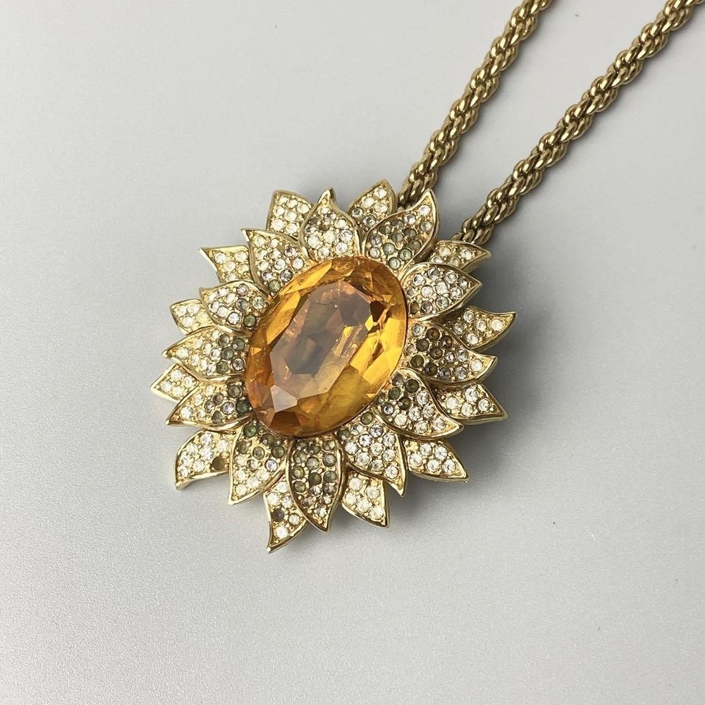 Dior Rare Colored Stone Flower Necklace Made in Germany