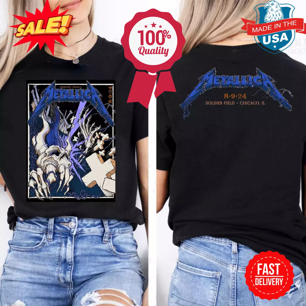 Metallica At Soldier Field Chicago Illinios 2024 Day 1 M72 World Tour T Shirt