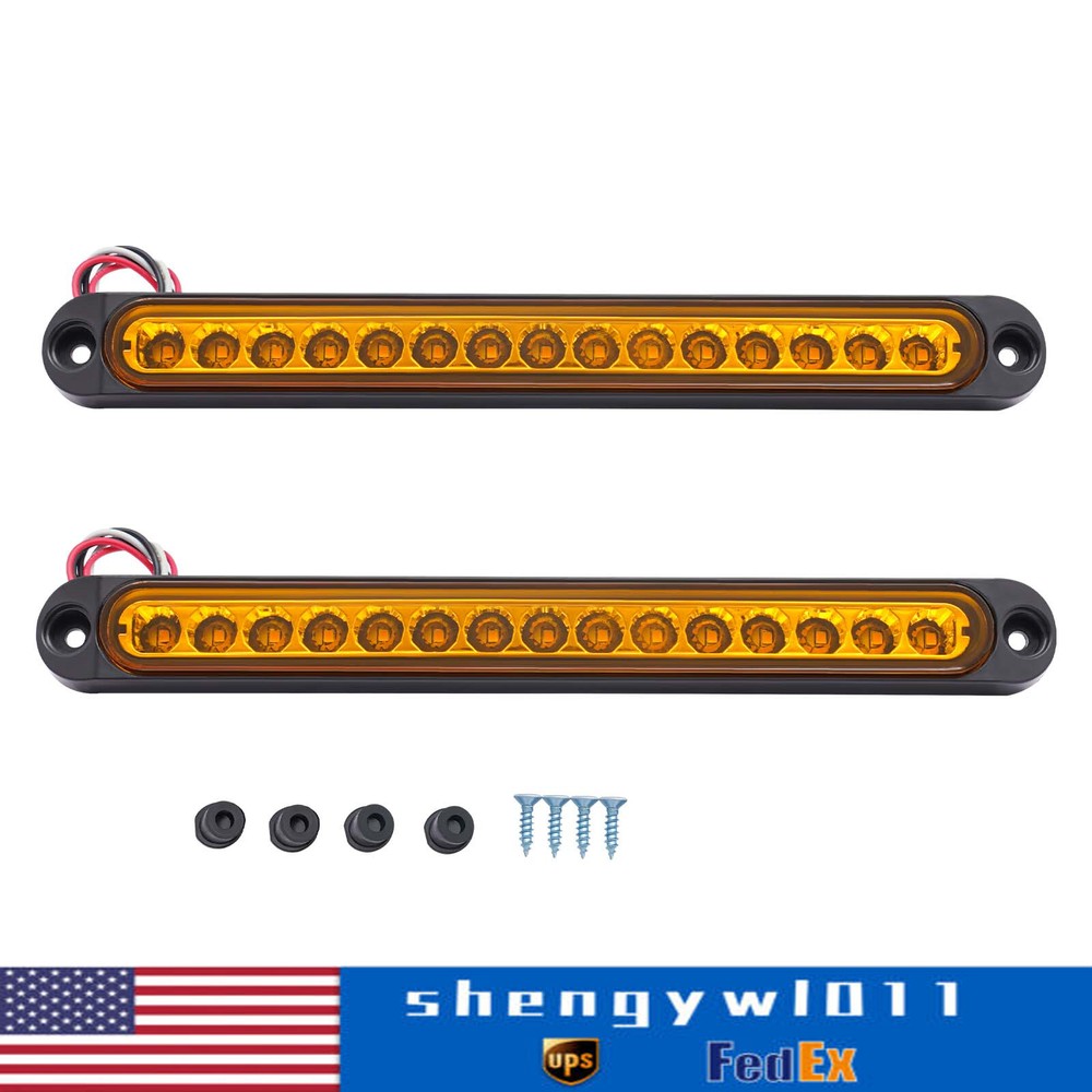 Universal Yellow LED Truck Trailer Brake Turn Tail Light Strip Bar