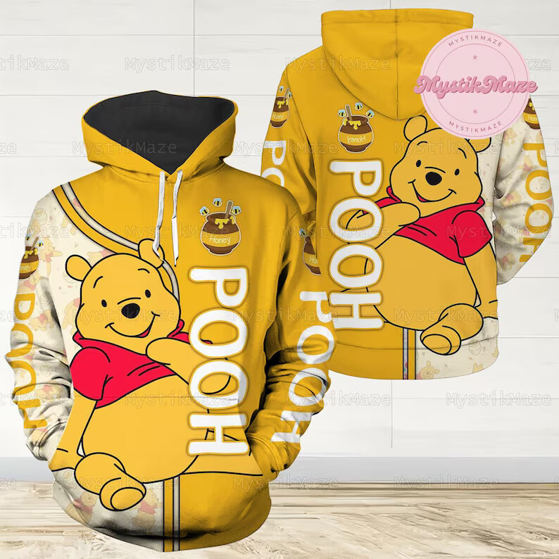 Pooh Bear 3D HOODIE Mother Day gift All Over Print Best Price Us Size-image