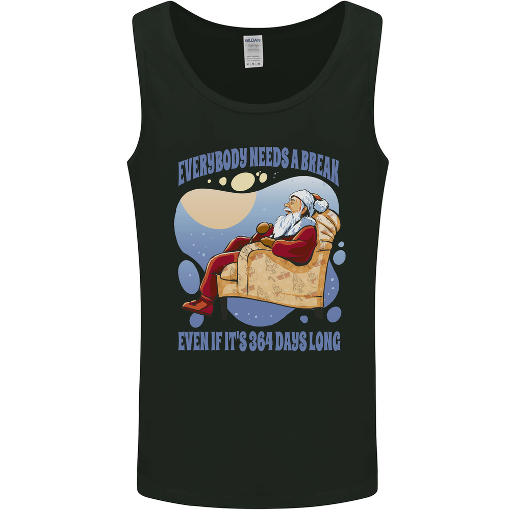 Christmas Santa Claus Needs a Break Xmas Mens Vest Tank Top