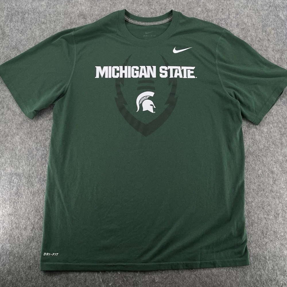 Nike Michigan State Spartans Basketball Green Short Sleeve T Shirt Size XL