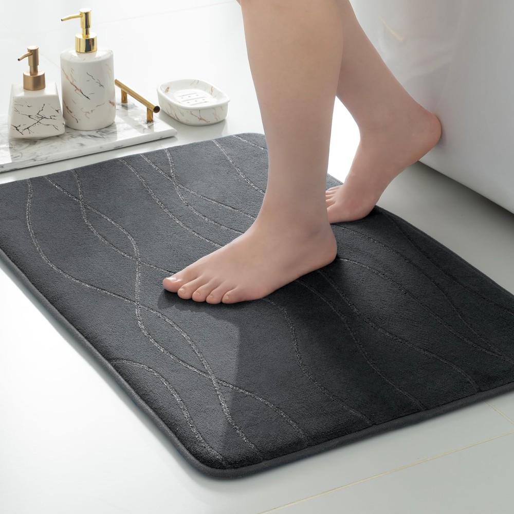 Washable 20x32 Memory Foam Absorbent Bath Mat for Bathroom
