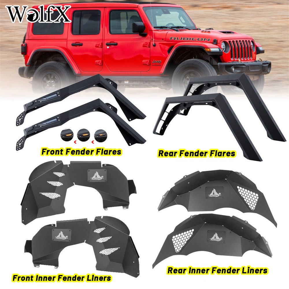 Upgrade Your 2018-2025 Jeep Wrangler JL with Steel Fender Flares & Inner Liners Set