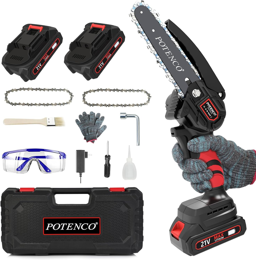 Mini Cordless 6-Inch Handheld Chainsaw with Safety Lock - Lightweight & Portable