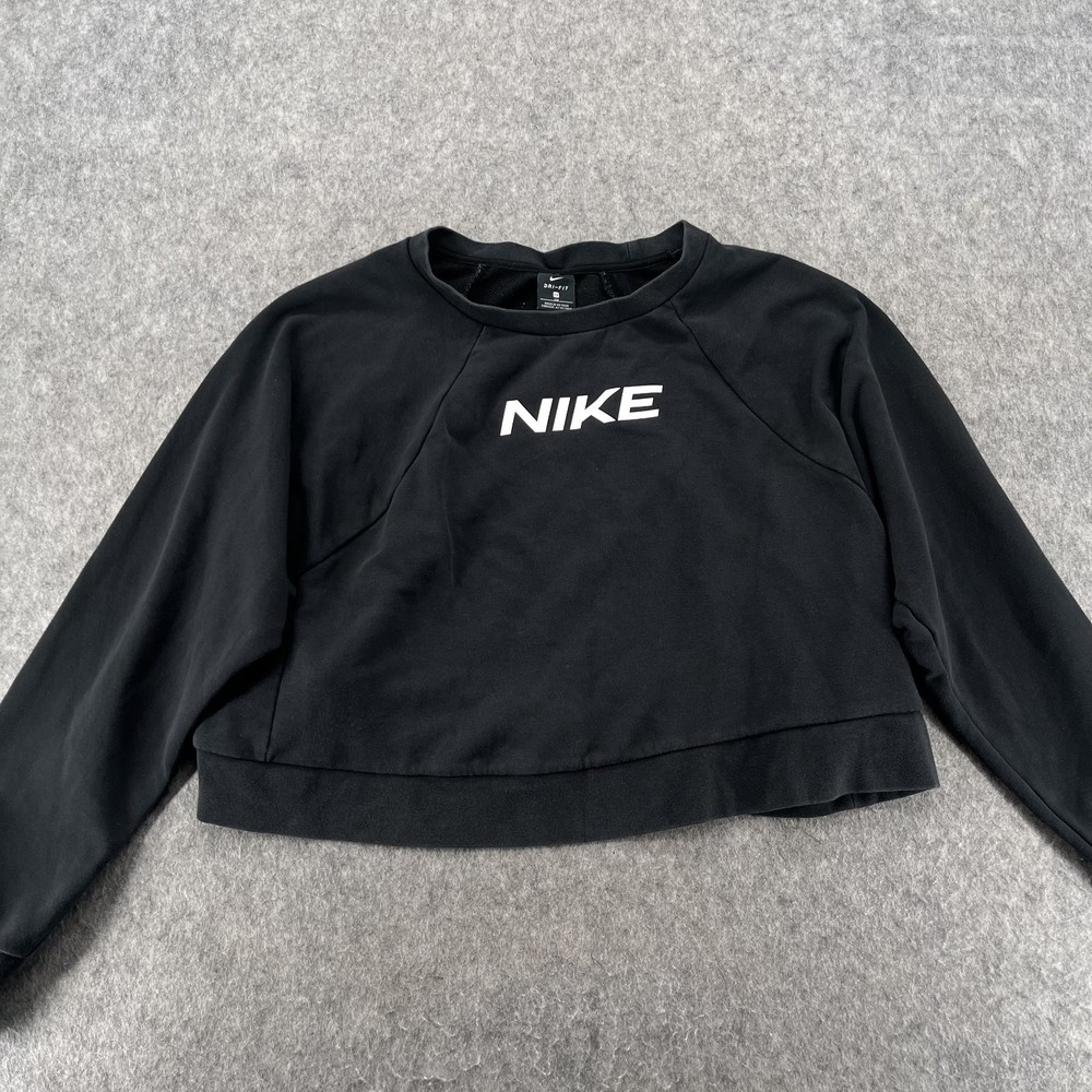 Nike Womens Dry Cropped Sweatshirt Size 2X Plus Size Black