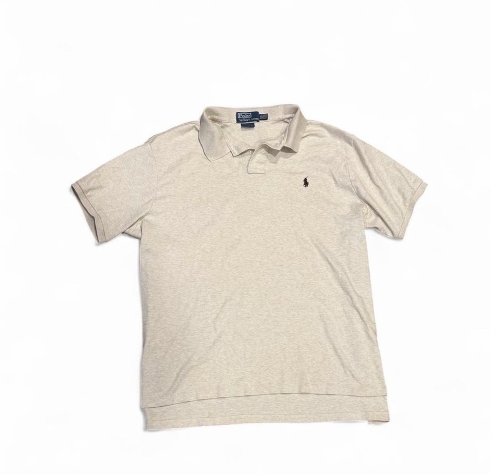 Polo Ralph Lauren Men’s XXL Custom Fit Polo Shirt Beige Heather Pony Logo