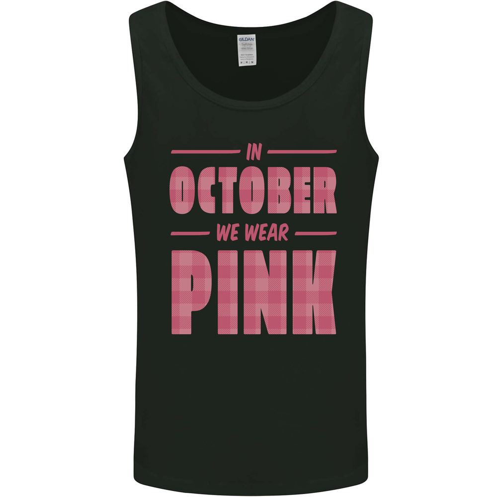 Breast Cancer Awareness In October Pink Mens Vest Tank Top