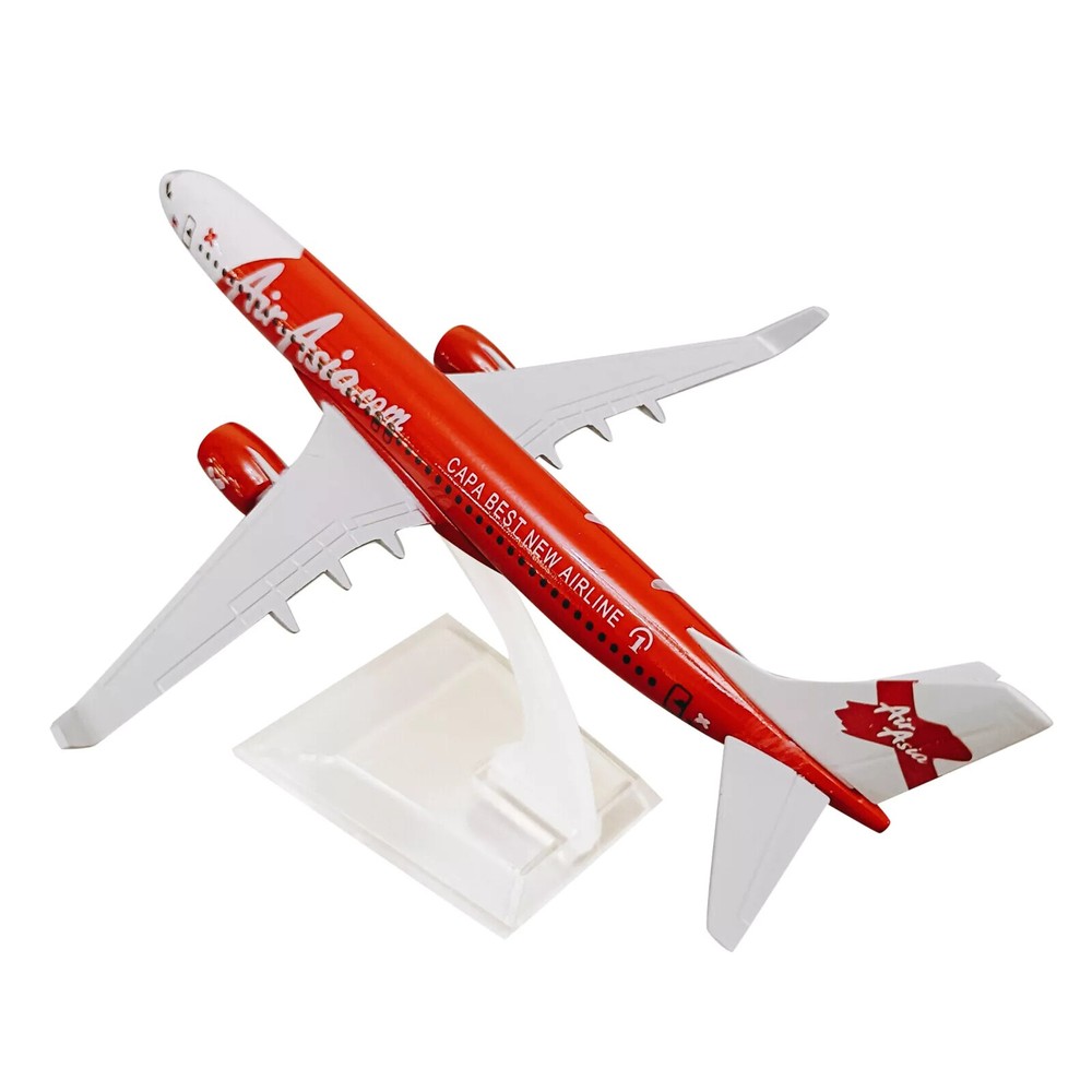 Diecast Alloy 1/400 Scale Red Air Asia Airlines B737 Airplane Model Gifts Decor