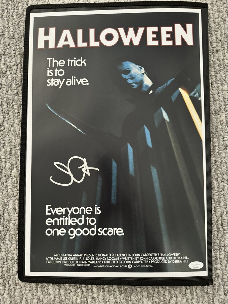 John Carpenter Signed Halloween Poster - JSA Certified. 12x18.