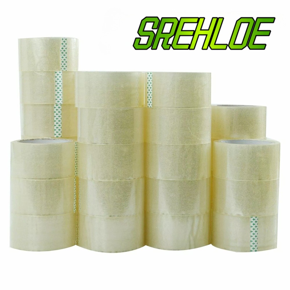 72 Rolls Carton Sealing Clear Packing Tape Box Shipping 2.0 mil 2