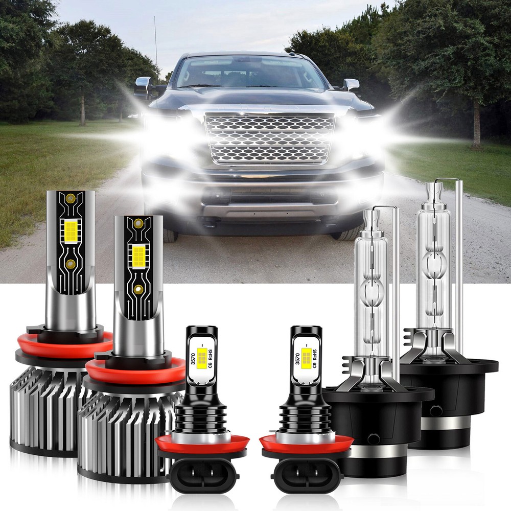 For Nissan Altima 2007-2015 LED Headlight Hi/Lo+Fog light Combo Bulb 6500K White