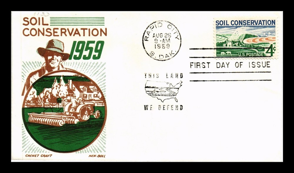 Vintage US Soil Conservation FDC Scott #1133 with Ken Boll Cachet