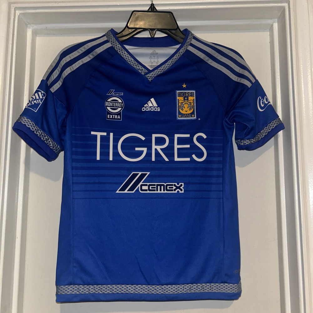 Adidas Tigres de la UANL 2015 Futbol/Soccer Blue Away Jersey - Size M Youth