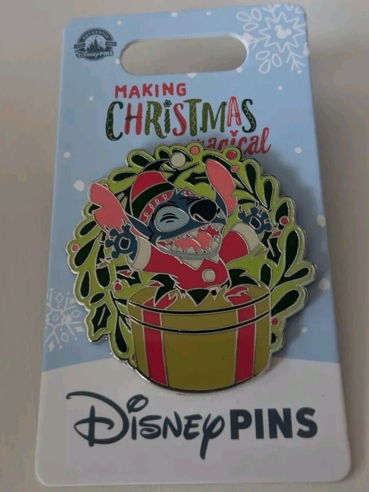 NEW Disney Parks 2024 Stitch Elf Pin Making Christmas Magical