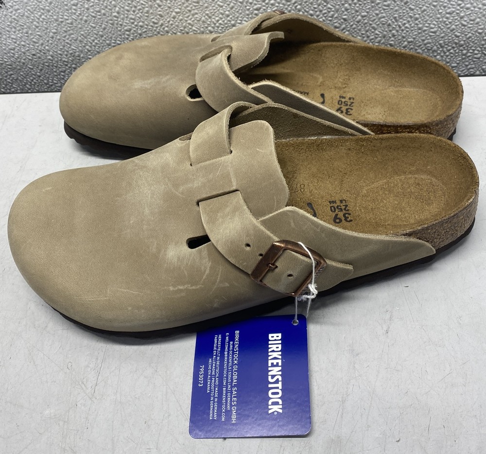 Birkenstock Boston Softbed Clogs Unisex Size M6 W8 Oiled Leather Tobacco Brown